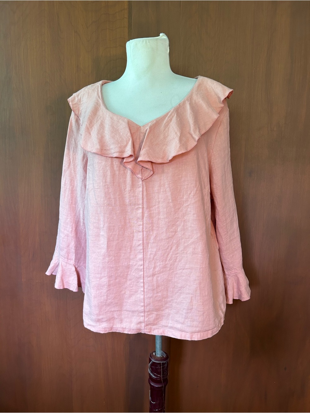 bryn Walker Linen Top in Dusty Peach